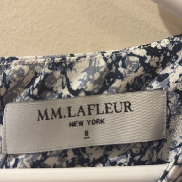 MM Lafleur blue/white Sheath Midi Dress Sleeveless scoop Neck - size 8 - Picture 3 of 7